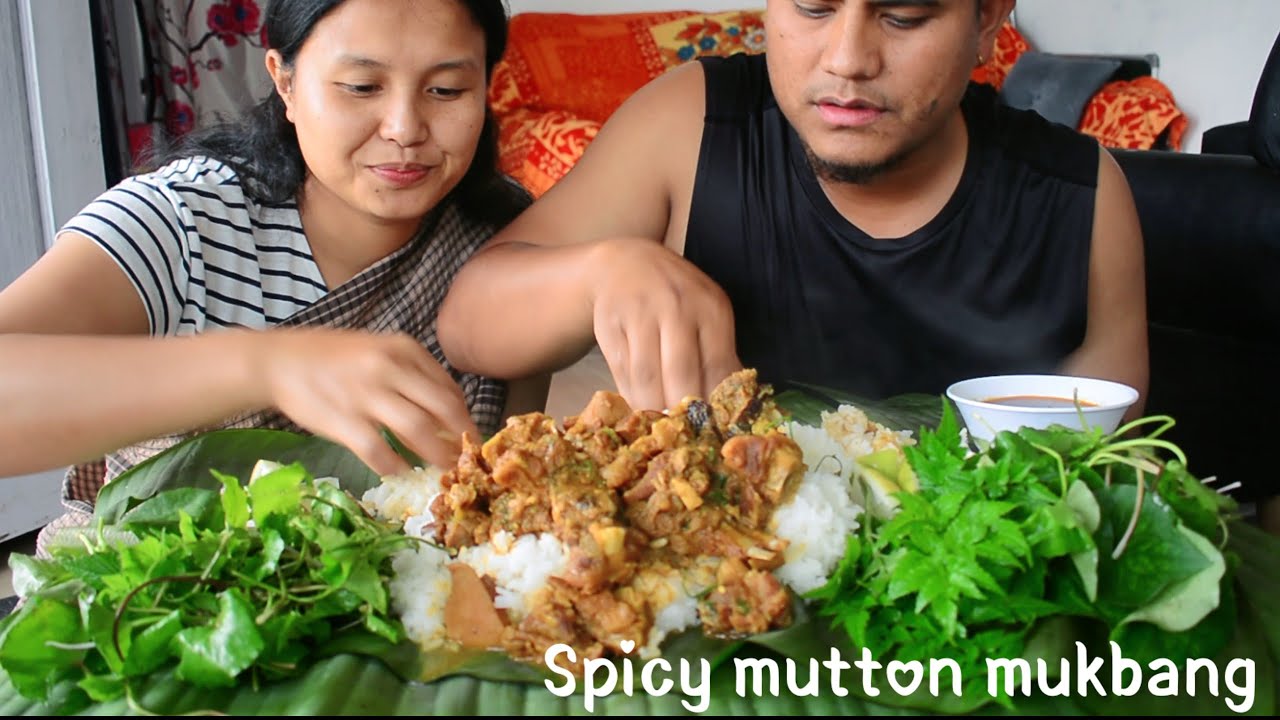 Spicy mutton mukbang with my wife 😍
