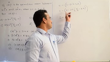 If  cos⁡β is the geometric mean between sin⁡α and cos⁡α,