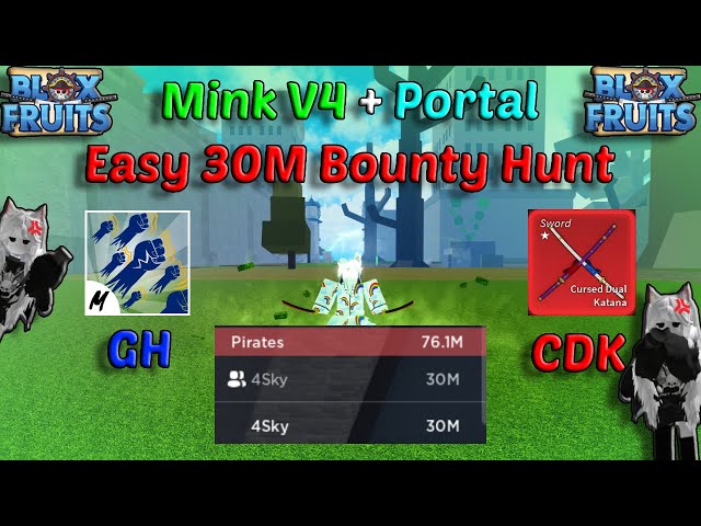 Mink V4 + Rumble Awk Best Build + God Human + CDK (Blox Fruits PVP Bounty  Hunting) Road to 30M Honor 