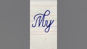 how to write My in stylish cursive writing | cursive writing me kaise likhen | #shorts #writing #my