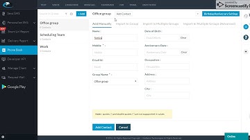 How to create group in msgclub