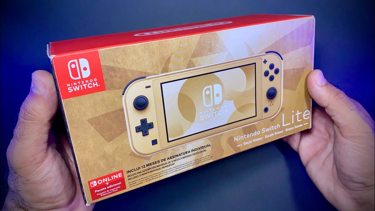 Unboxing completo do Nintendo Switch Lite Hyrule Edition