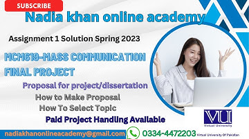 MCM619Final Project Mass Communication Assignment 1 Solution Solution Spring 2023  MCM619Spring2023