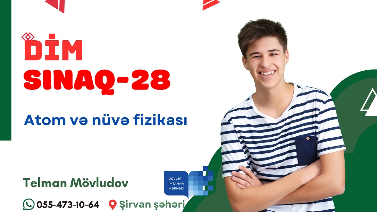 DİM Fizika sınaq və qəbul: Atom və nüvə fizikası