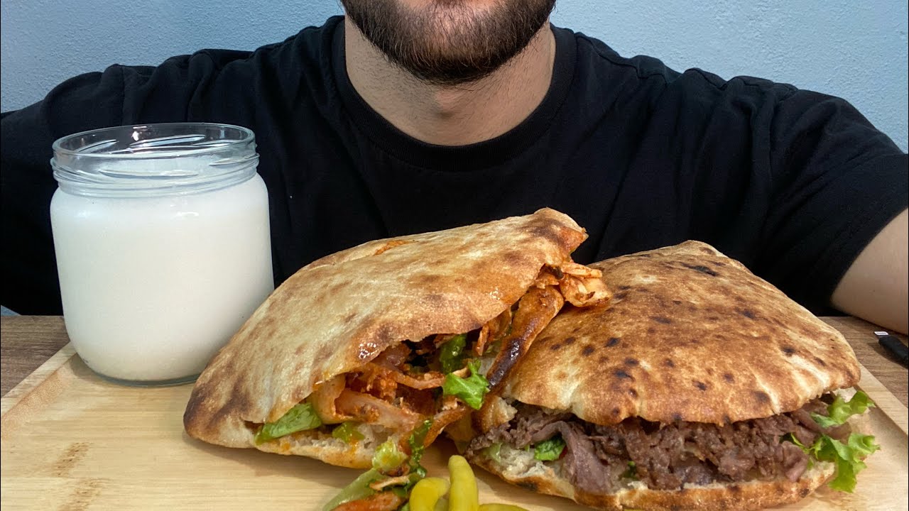 ASMR MUKBANG/ TOMBİK ET DÖNER🌯TOMBİK TAVUK DÖNER🍔