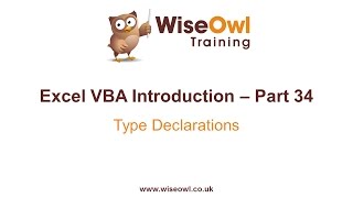 Excel VBA Introduction Part 34 - Type Declarations (User-Defined Types)