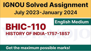 IGNOU BHIC 110 Solved Assignment 2023-24 [PDF Download] | English Medium