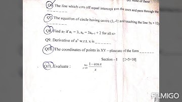 Periodic Test - 2 Class 11 Mathematics Question Paper C.B.S.E.