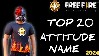 2023 Top 20 Best Attitute Name || Free Fire Attitude Name Style || Garena Free Fire