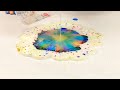 Rainbow alcohol ink and resin flower bowl