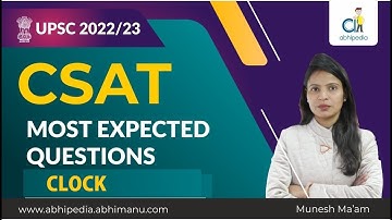 UPSC CSE CSAT Exam 2022/23 | Most Expected MCQ Practice Questions I clock I By Munesh Ma
