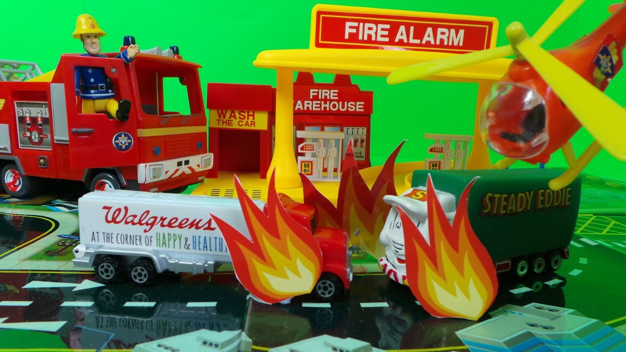 Firefighter Fireman Sam New Fire Station unboxing for Fire Engine ...