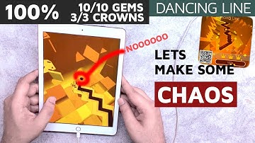 Dancing Line The Chaos 100% IPAD All Gems Complete all crowns
