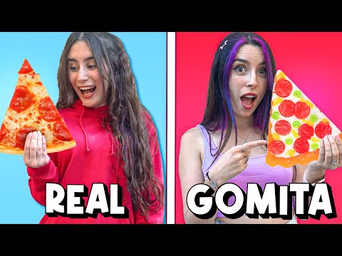 COMIDA DE GOMITA VS COMIDA REAL CON EL TEAM | Lyna Vlogs