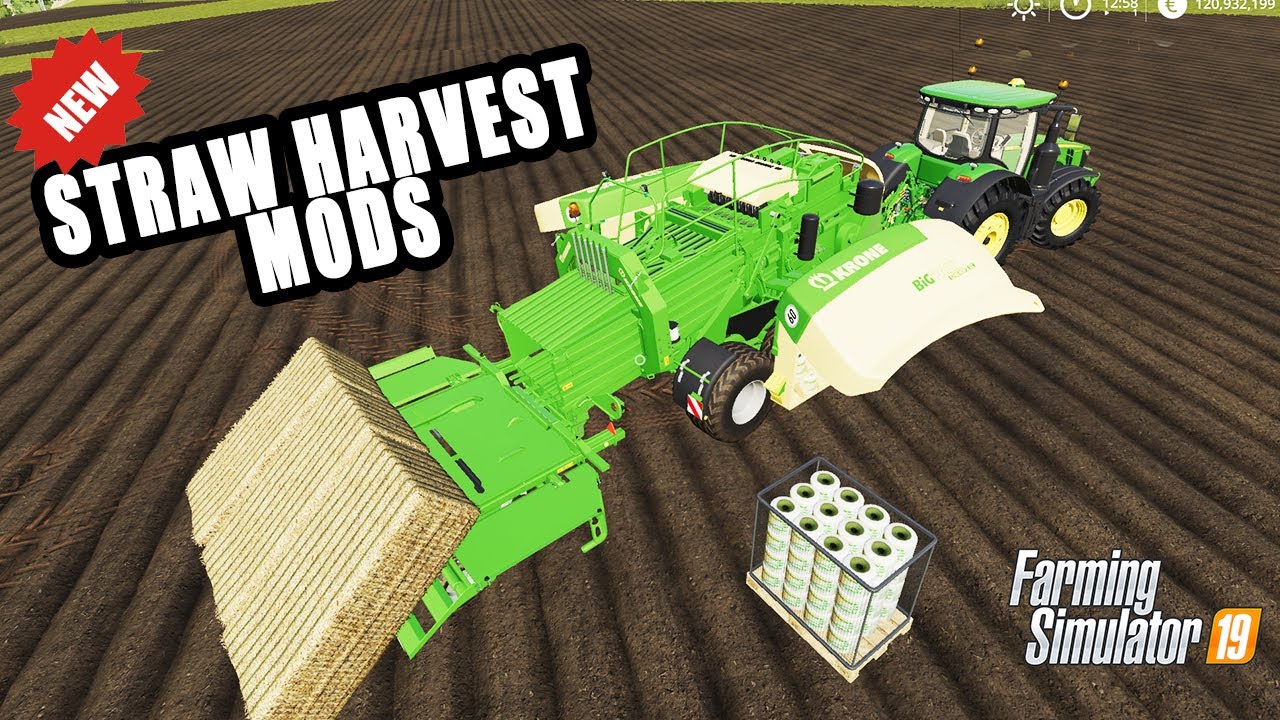 Farming Simulator 19 All Straw Harvest Mods! New Krone Pack! YouTube