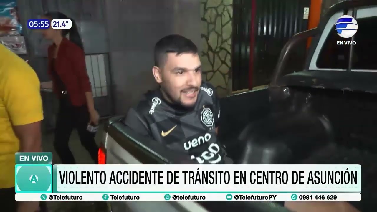 Violento accidente de tránsito en centro de Asunción