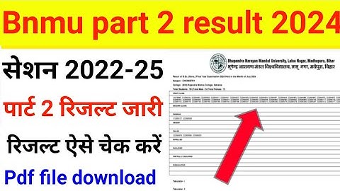 bnmu part 2 result jari,bnmu part 2 result 2022-25,bnmu part 2 result download 2024