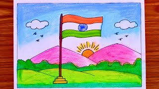 Indipendence day drawing/Republic day drawing/Indipendence day poster drawing with oil pastel ||