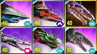 ALL AQUATIC HYBRIDS - Jurassic World The Game