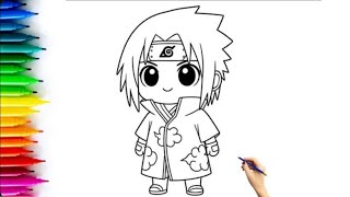 Cute Ninja Character Coloring Drawing Easy Anime Drawing