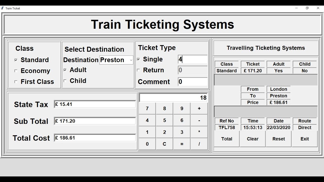 How to Create an Advanced Train Ticketing System in Python - Tutorial 2 of 3 - YouTube