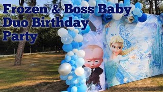 Frozen & Boss Baby Duo Birthday Party Decoration  Themed Birthday Party Decoration Ideas #DIY #elsa