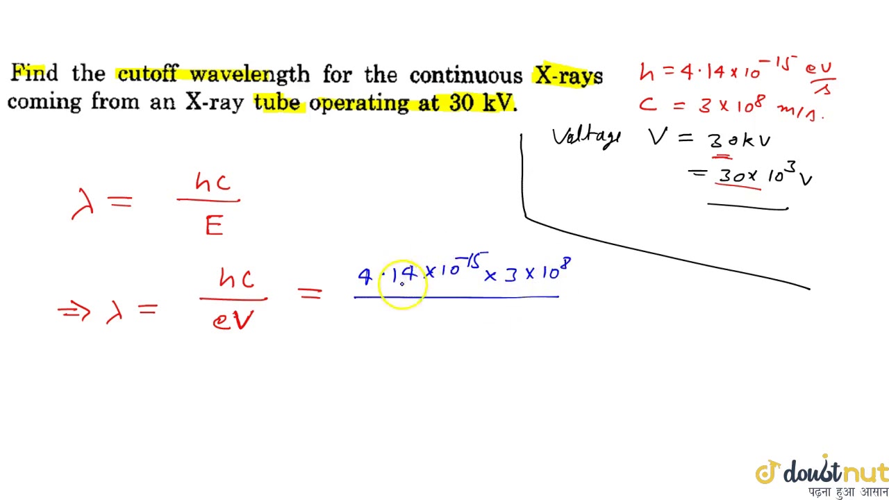 how to find the cut off wavelength from a gragh