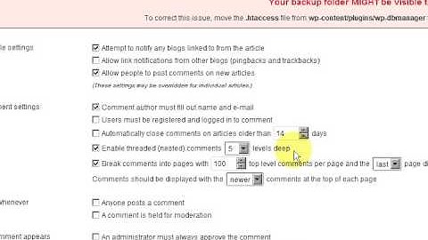 Wordpress Tutorial - Discussion Settings