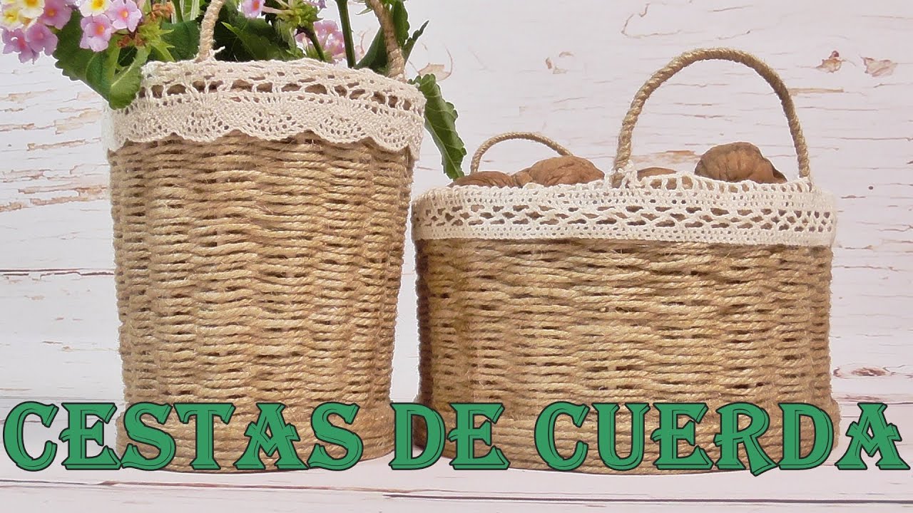 Cesta de picnic, cesta de picnic para 4, cesta de cuerda, picnic, cesta  tejida, canasta pequeña, cesta de mimbre con asa, cestas tejidas para