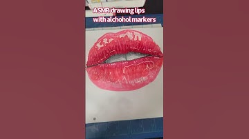 ASMR tutorial on how to draw realistic lips with alcohol markers #artist #artwork #lips
