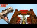 360° VR JURASSIC PARK Movie themed Roller Coaster POV Dinosaur 360 도 롤러코스터 탐험 ジェットコースター