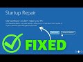 Fix: Startup Repair Couldn