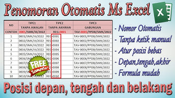 Wajib dicoba, MEMBUAT NOMOR URUT POSISI DEPAN TENGAH BELAKANG MS EXCEL