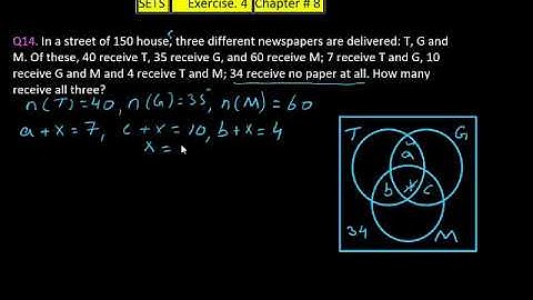 Sets IGCSE Mathematics, E1.2 ( Part 10 ) (Ex.4, Q 13 to 14, Chap#8) )