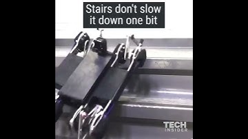 Quadruped robot easily climbs stairs and crosses fences and open doors.