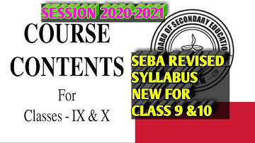 SEBA Syllabus For Class 10 2020-2021 | Revised Syllabus Of Class 10 2020 | HSLC | CBSE