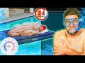 I SPENT 24 HOURS in a FREEZING COLD POOL! (Gone Wrong!!!)