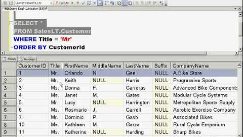 The WHERE Clause: Writing Single Predicate WHERE Clauses