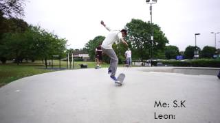 Game of S.K.A.T.E • Me v Leon Wright - NOLLIE HARDFLIP LATE SHOVE IT!