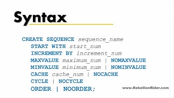 SQL tutorial SEQUENCE in Oracle Database
