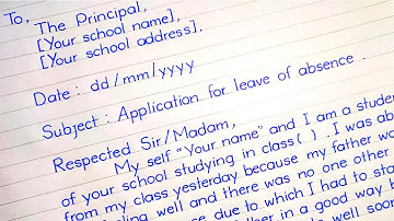 Leave Application After Being Absent To School Principal | application letter | iNote | Sick Leave