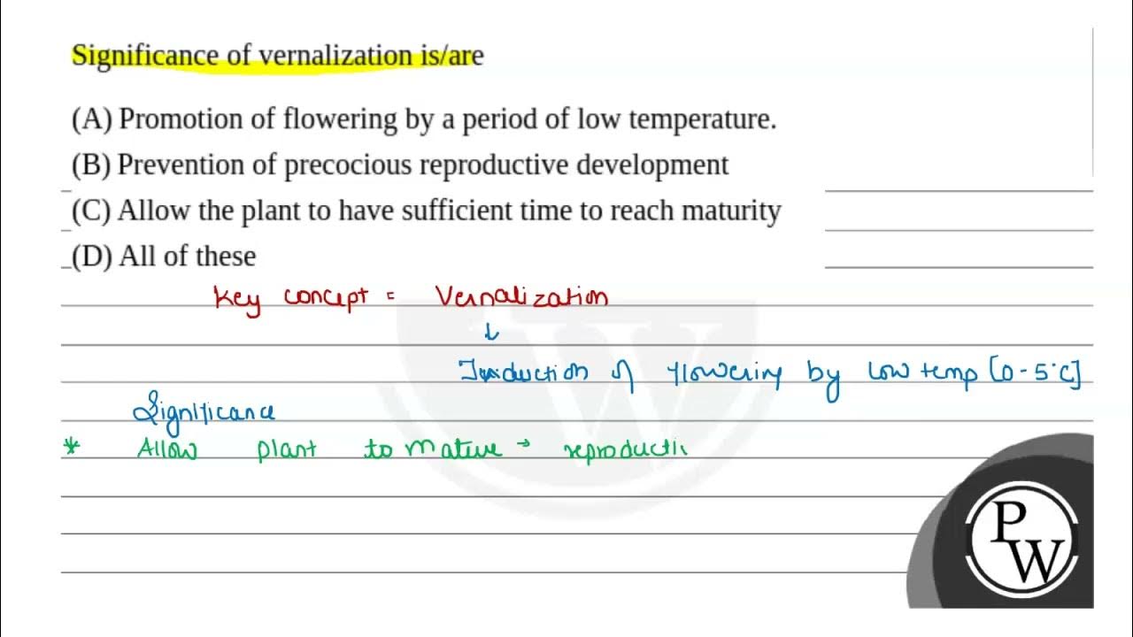 Significance of vernalization is/are. YouTube