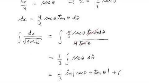 Intégration par substitution trigonométrique 1
