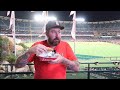 Very Unusual Night at Angels Stadium -  Guy Climbs INTO The Fireworks Area / Nacho Helmet & Hot Dogs