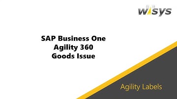 Goods Issue in SAP Business One using WiSys Agility 360
