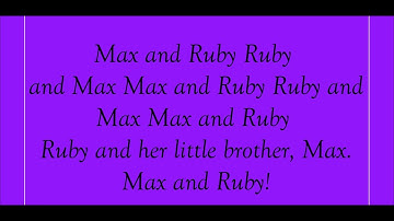 Max And Ruby Theme Song Lyrics