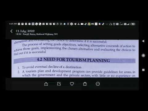 Tourism Planning | Needs For Tourism Planning | 1st sem