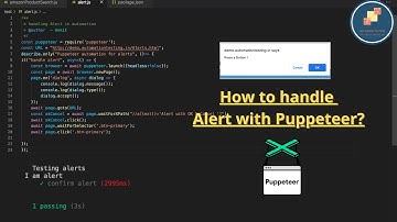 Automation testing - Handling Alerts with Puppeteer, Node Js with example | Live code