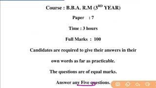 BBA 3rd year 7th paper, magadh university