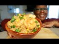 QUICK AND EASY SHRIMP FRIED RICE COOKING AND EATING